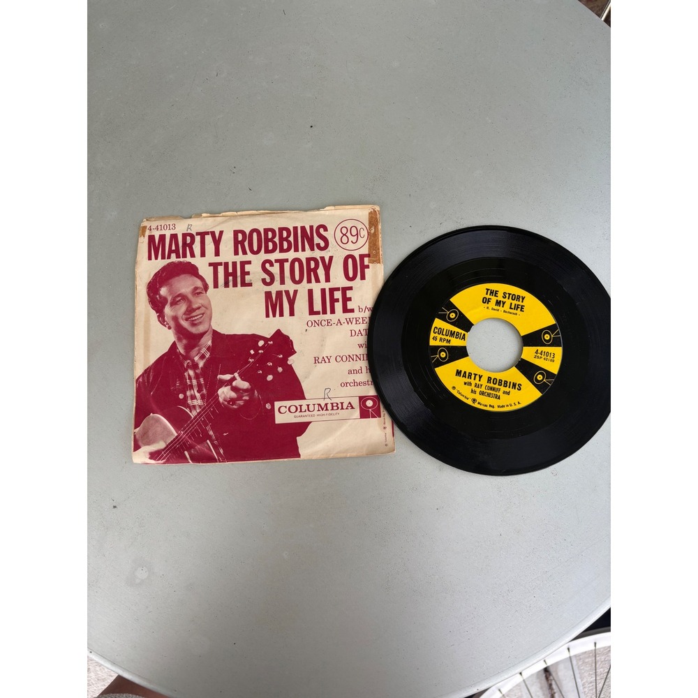 Marty Robbins The Story of My Life 45 RPM Vinyl Single Columbia 4-41013 Vintage